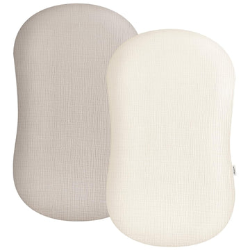Wimist Muslin Baby Lounger Cover 2 Pack, Soft Breathable Newborn Lounger Pillow Cover for Boys Girls Infant
