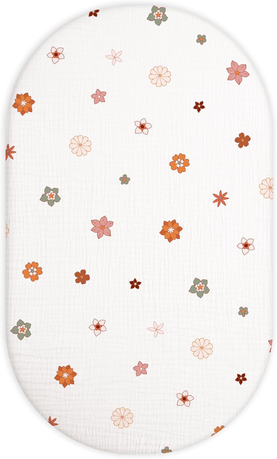 Bassinet Sheet for Baby Boy and Girl, Fitted Sheets for Rectangle, Oval, Hourglass Bassinet Mattress, Muslin Moses Basket Sheets with Neutral Style