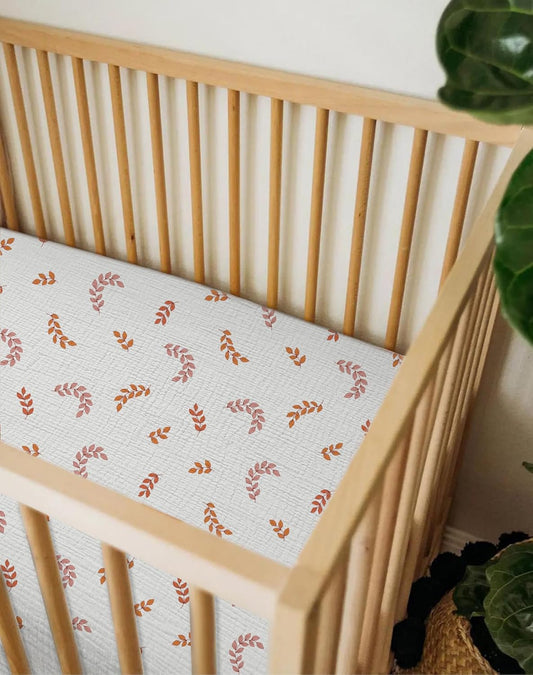 Pack and Play Sheets for Baby Boys and Girls 39"x27"x3", Neutral Muslin Cotton Pack N Play Mattresses Sheet with Boho Style, Soft and Breathable Comfort
